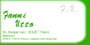 fanni utto business card